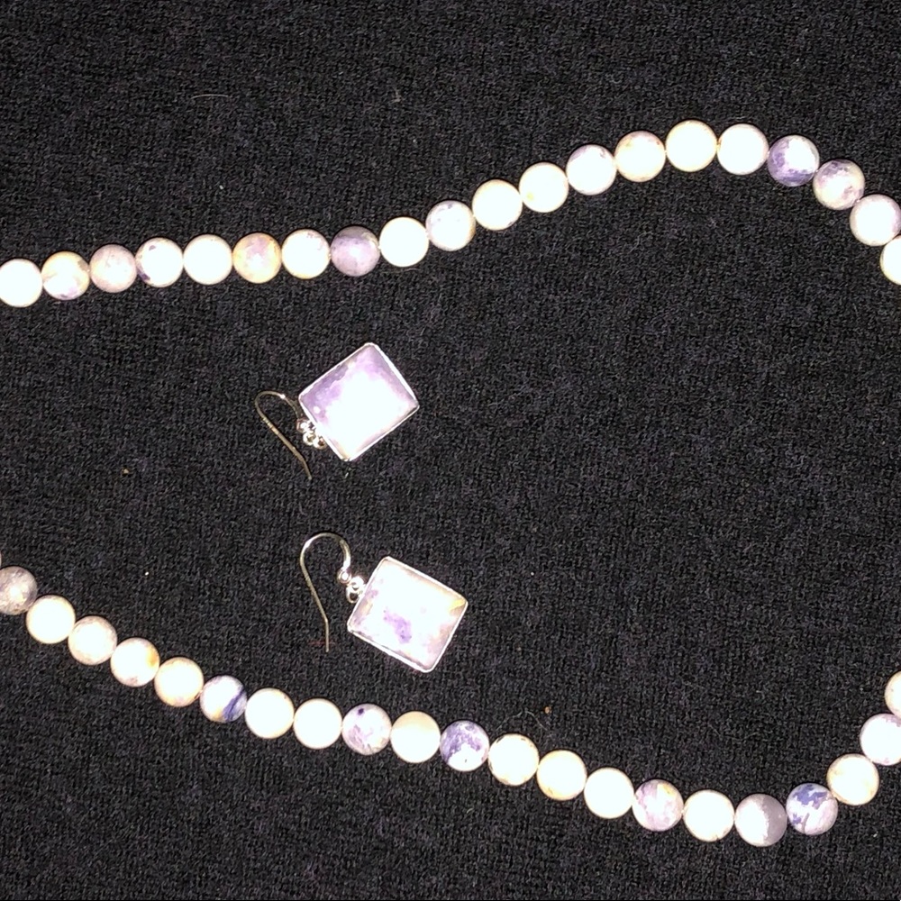 Sterling silver adventurine set